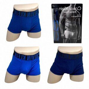 Calvin Klein Men's 3 Pack Intense Power Trunk NB2596906 Blue Stretch Cotton